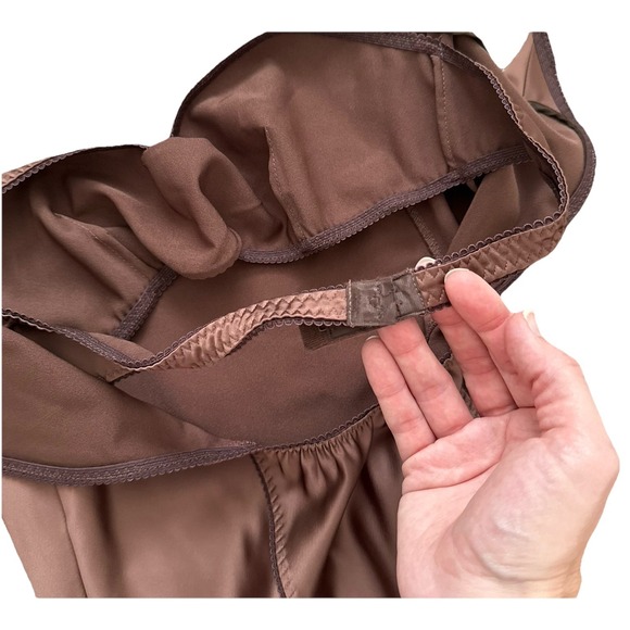 Anna October Dancer Dress Chocolate Brown Womens Large Satin Midi Party Elegant - Picture 13 of 13